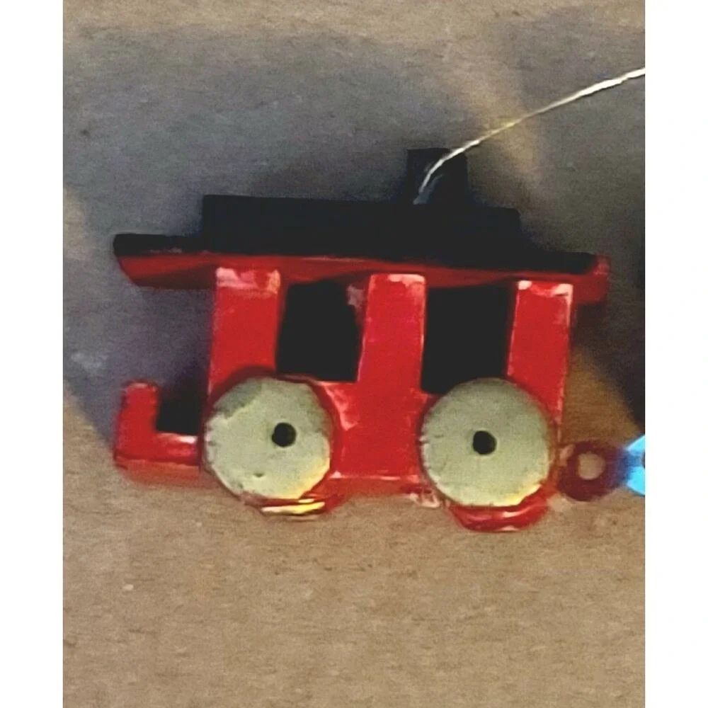 Vintage‎ Hand Painted Wood Choo Choo Train Ornament